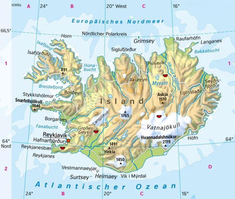 Karte von Island