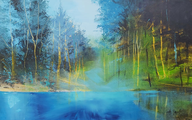 TREE REFLECTION, 50x80 cm, Acryl/Leinen