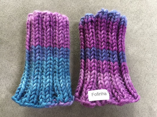 Pulswärmer kurz (9.5 cm) - violett, lila und blau 