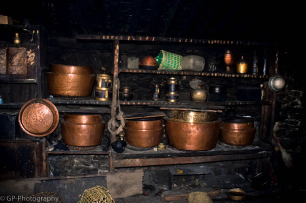 Kitchen in an old house near Namche Bazar