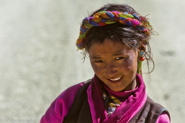 Portrait of a young woman in Old Tingri, Tibet 1993