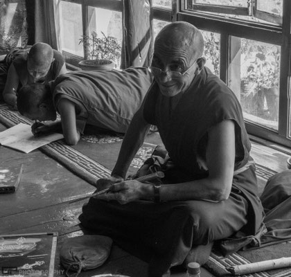 Zanskar - Old monk in the monastery of Lingshed