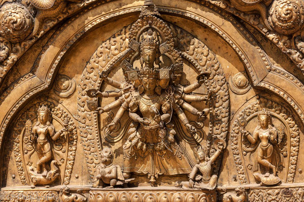 Golden entrance of the King Palace, Bhaktapur, Nepal, 2013