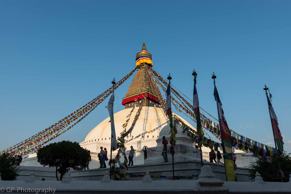Great stupa of Bouthanath in the evening light, Nepal, 2013
