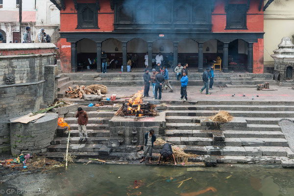 Arya Ghat, funeral pyres, Pashupatinath, Nepal, 2013