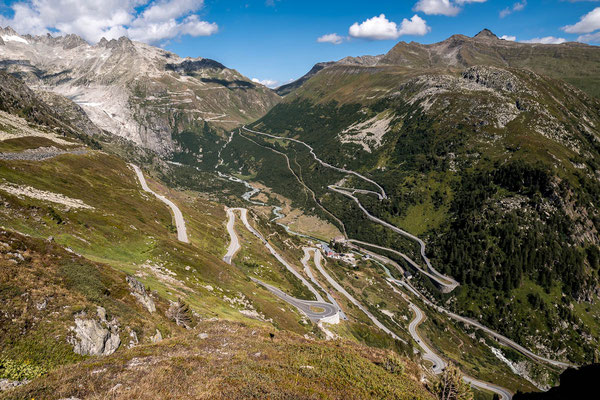 Grimselpass (2.164m), Schweiz - Blick auf den Furkapass
