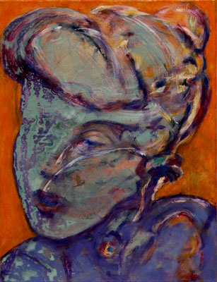 Portrait Study T. (2020) oil, tempera, acrylic on canvas 55 x 42 cm