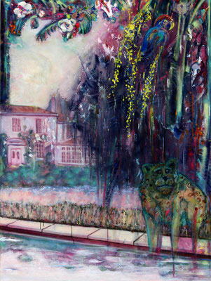 Colonial Home (2022) oil, tempera, gouache, acrylic on canvas 200 x 150 cm