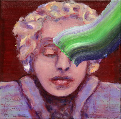Vordenkerin (2019) oil on canvas 35 x 35 cm