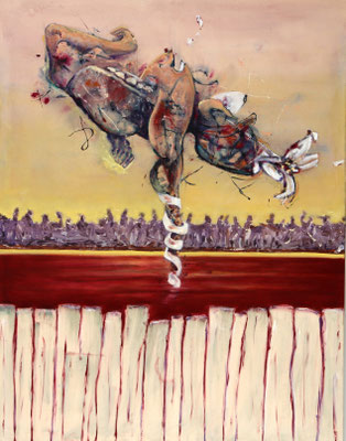Vulnerability Bridge (2017) oil, tempera on canvas 180 x 140 cm