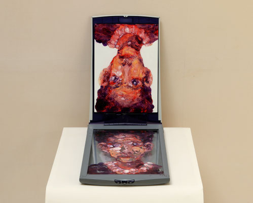 Sarah G. Scan (2016) oil on Canon CanoScan 30 x 22 x 2 cm