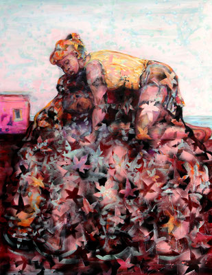 Heap (2018) oil, tempera, acrylic on canvas 180 x 140 cm