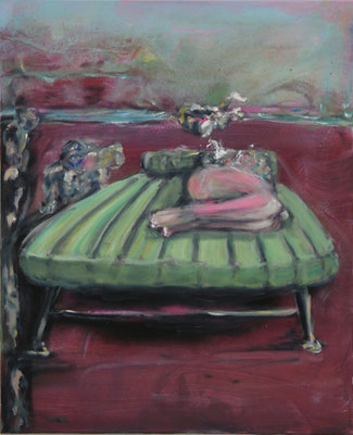 Cat Nap (2013) oil, acrylic on canvas 80 x 65 cm