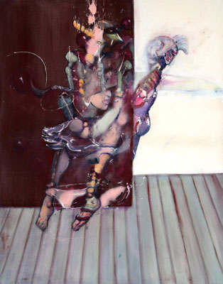 Touche Mouche (2022) oil, tempera, gouache, acrylic on canvas 180 x 140 cm