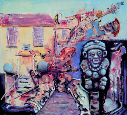 Colima Serenade (2020) oil, tempera, acrylic on canvas 90 x 100 cm