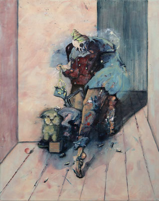 Blue Halu (2014) oil and acrylic on canvas 150 x 120 cm