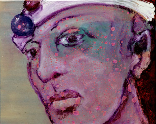 Pierrot (2022) oil, acrylic on canvas 35 x 42 cm