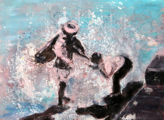 Wasser (2015) tempera, oil, varnish on Canson paper 56 x 76 cm