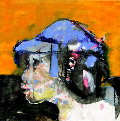 Portrait Study J. (2024) oil, tempera, acrylic on canvas 35 x 35 cm 