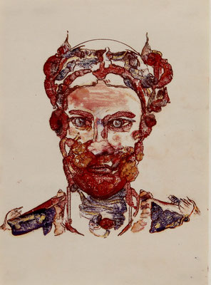 Baron (2018) oil and Derwent pen on paper 42 x 30 cm