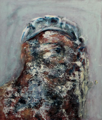 Phone Call (2014) oil, tempera, acrylic on canvas 80 x 68 cm