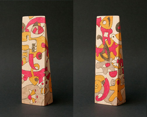 follow me (2009) marker on beech wood 19 x 6 x 4 cm