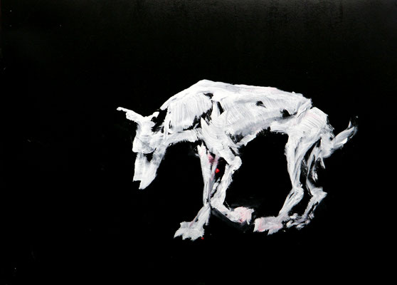 Hound Dog black (2013) oil on paper 32 x 45 cm