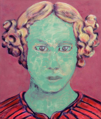 Greta Green Grief (2019) oil, tempera, acrylic on canvas 80 x 68 cm