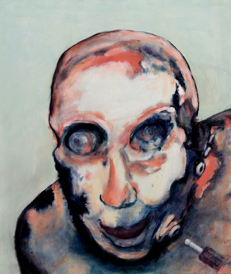 Unplugged (2016) oil and acrylic on canvas 90 x 77 cm