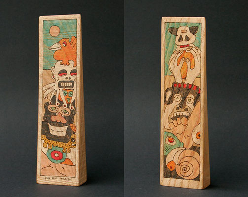 untitled (2001) marker on pine wood 23 x 6 x 3 cm