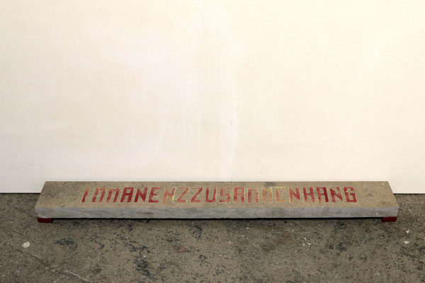 Immanenzzusammenhang (2016) acrylic spray on stone 13 x 110 x 4 cm