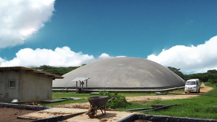 Biodigestor en matadero - rastro - frigorifico de reses - Biodigestor en matadero de reses - cerdos - covered lagoon digester for slaughterhouse waste