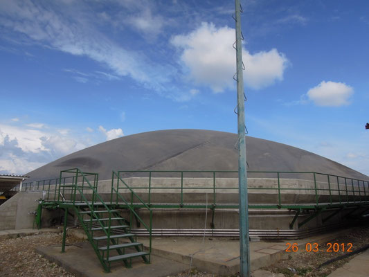 Biodigestor en matadero de reses - cerdos - covered lagoon digester for slaughterhouse waste