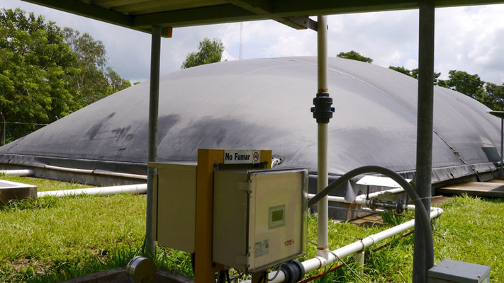 Biodigestor en industria de lácteos - covered lagoon digester for dairy waste and wastewater