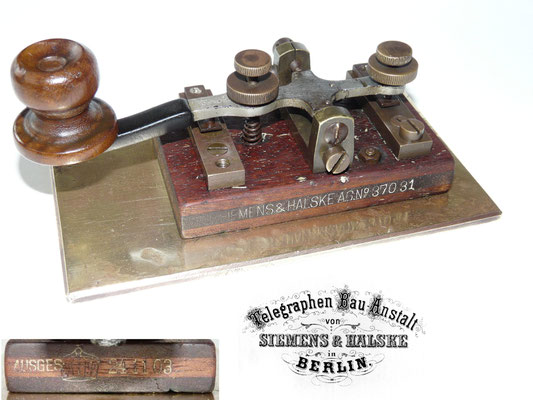 Germany Telegraph key. Made by Siemens & Halske, Berlin. AG.No 37031. Dated 24-11-1903