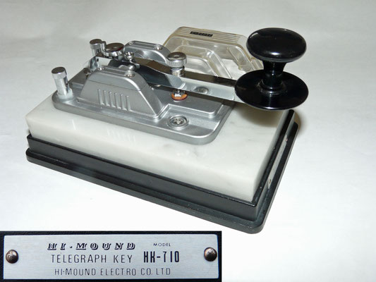 HI-Mound Telegraph key HK-710. With a heavy marble base. Made by HI-Mound Electro CO. LTD (a)