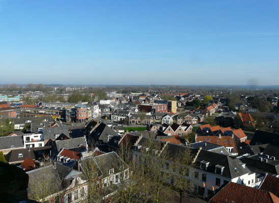 Zicht op Wijk bij Duurstede van uit de kerk toren