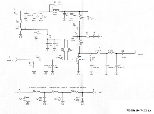 150 Watt 70MHZ Eindtrap.