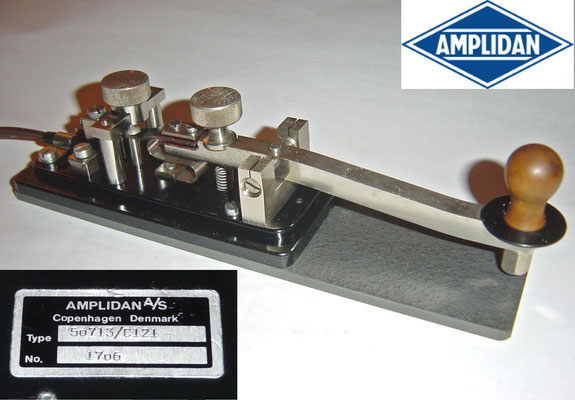 Morse key Amplidan a/s Copenhagen Denmark Model 50713 No 1706
