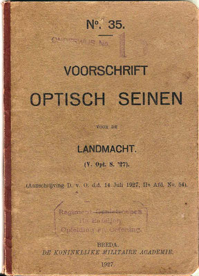 Voorschrift Optisch Seinen 1927.