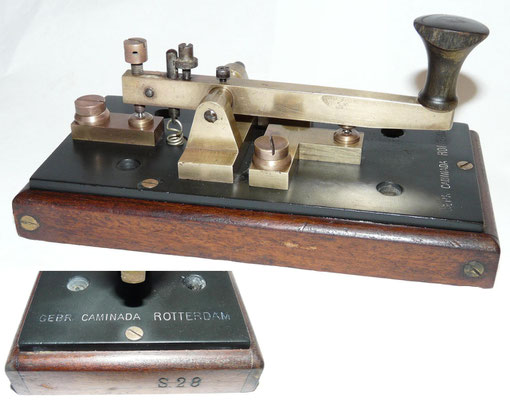 Morse Key Nr S.28  Gebr. Caminada Rotterdam. ~1900