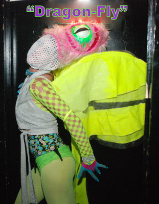 Dragon-Fly, blacklight,  own costumedesign, 