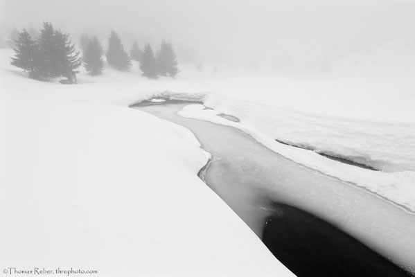 Switzerland, Alp Flix in the fog