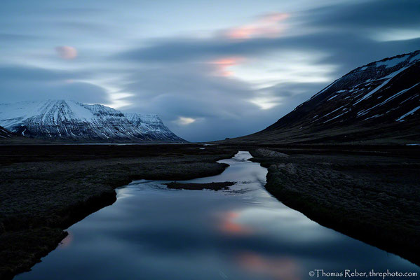 Iceland, sunset at midnight