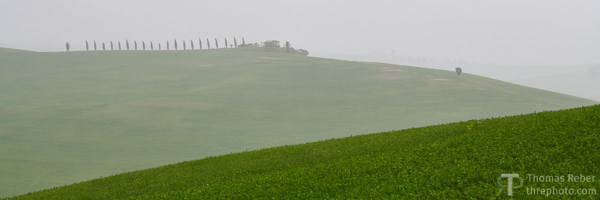 Italy, Val'Orcia, raining