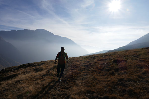 Franz hechelte hinten nach... Blick ins Tal zurück