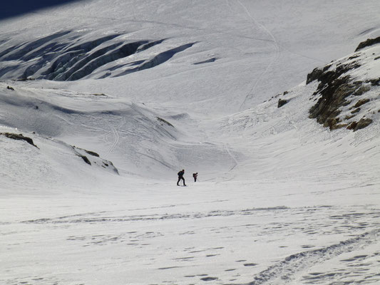 Beginn des Gipfelanstieges