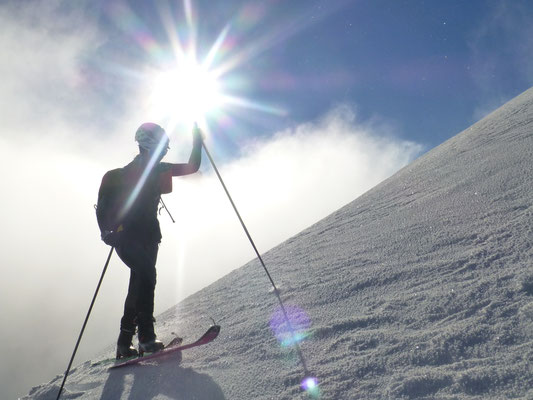 Im Gipfelhang zeigte sich endlich die Sonne