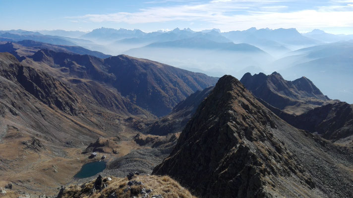 Blick zur Tiefrastenhütte hinunter