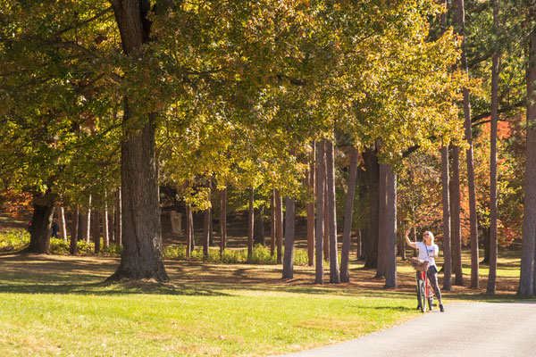 Storm Art King Center. La dame à selfie vélo